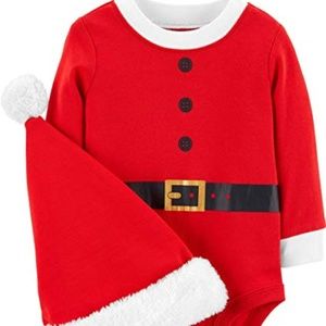 Carter’s Baby 2PC Red Santa Bodysuit & Hat Set